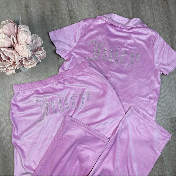 Juicy Couture Bling Velour Pajama Set/ Loungewear  Small - Picture 1 of 8